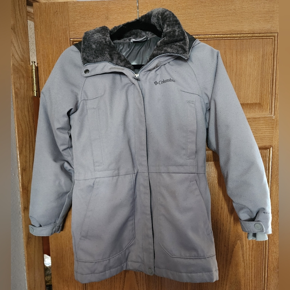 Columbia Sportswear Omni-Heat  Grey  Hood Coat Jacket Sz M Zip OUT GROW CHARITY